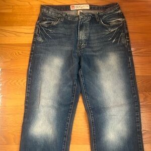 Mossimo Denim Supply sz32x34 distressed faded bootcut jeans